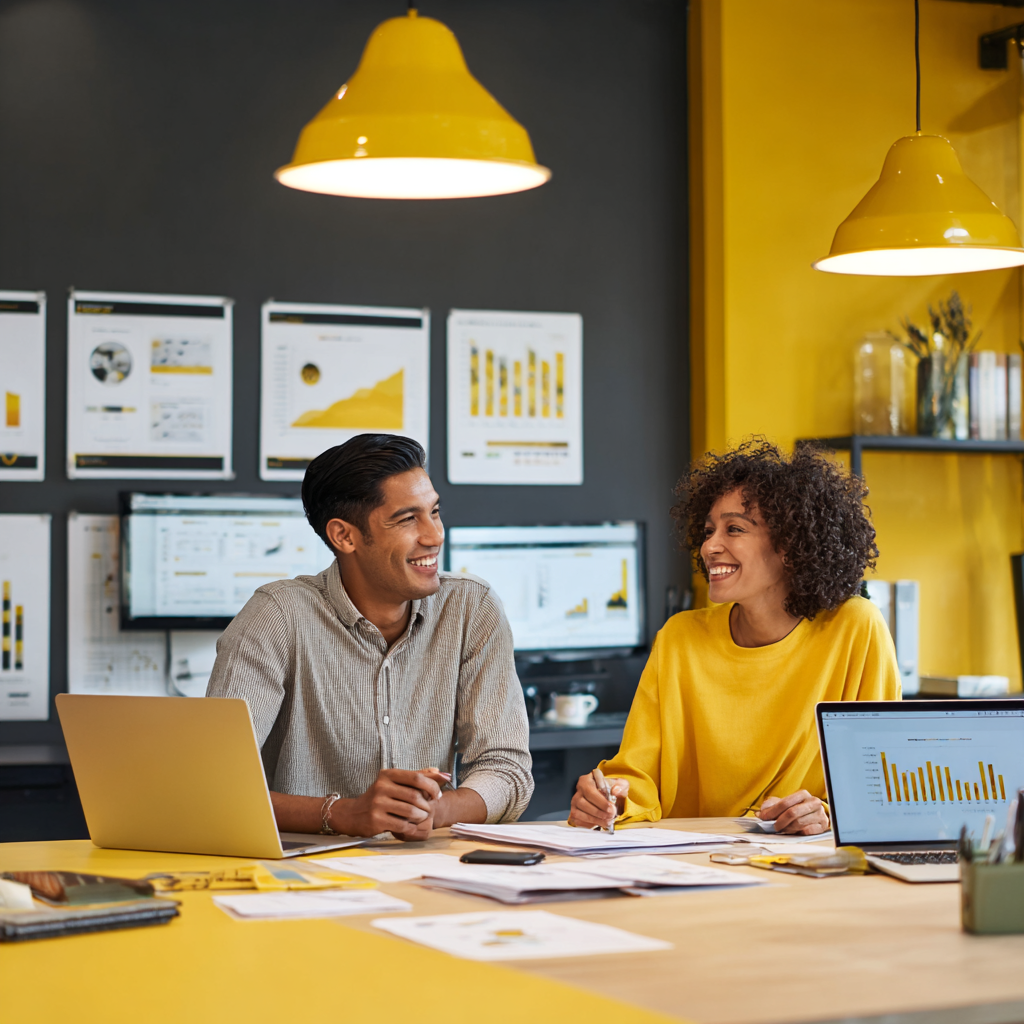 Small business owners and consultants in conversation